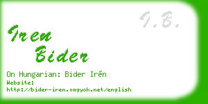 iren bider business card
