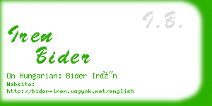 iren bider business card